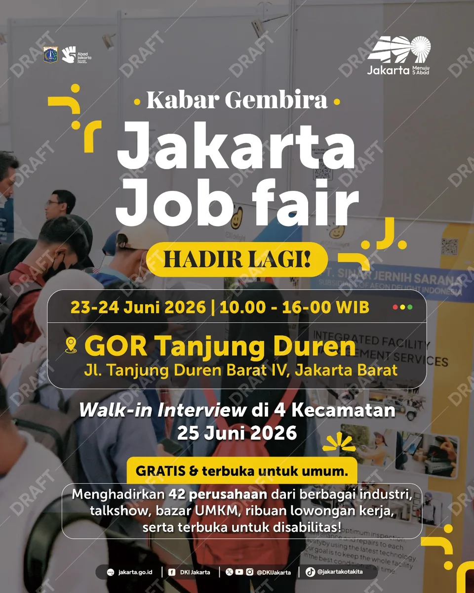 Job Fair Kabupaten Pidie Jaya 2026 (Suku Dinas TKTE Wilayah Kabupaten Pidie Jaya Barat) : 23-24 Juni 2026